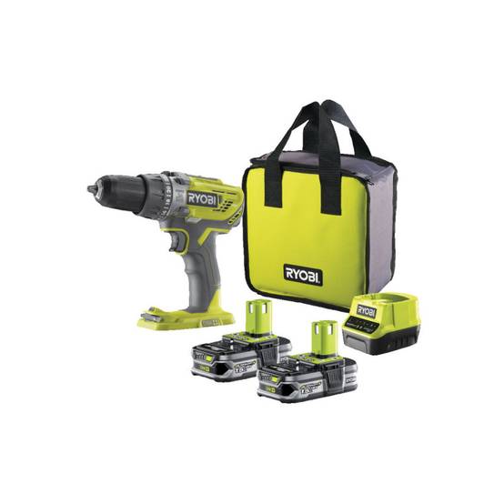 Ryobi - Perceuse-visseuse à percussion RYOBI 18V One+ - 2 Batteries 1.5Ah - 1 Chargeur - R18PD3-215S - Image 1