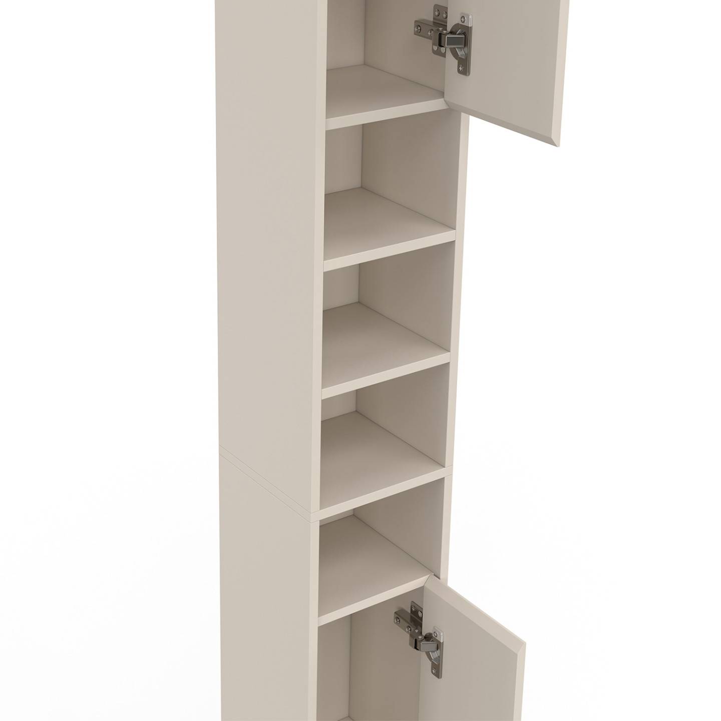 IDMARKET - Meuble colonne salle de bain TOMI 2 portes 4 niches beige - Image 6