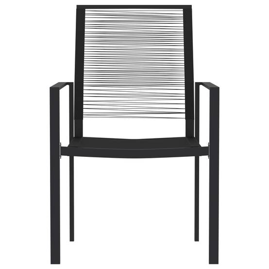 Ensemble Repas 6P 140cm Rotin Creux PVC et Acier Noir – ComfortXL Outdoor Living - Image 4