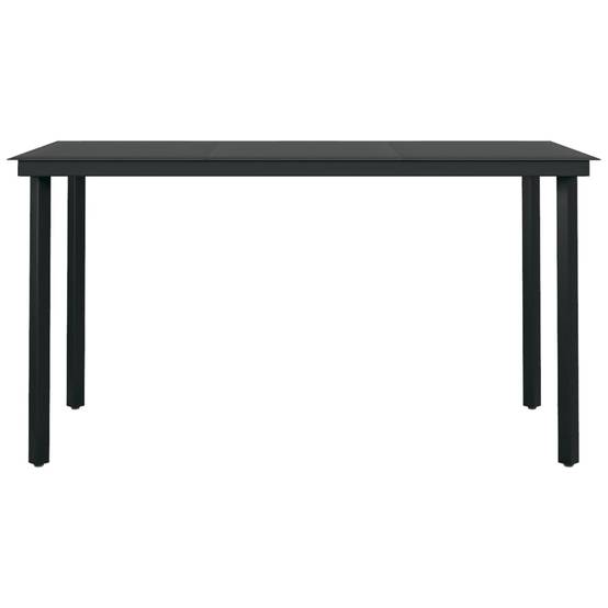 Ensemble Repas 6P 140cm Rotin Creux PVC et Acier Noir – ComfortXL Outdoor Living - Image 6