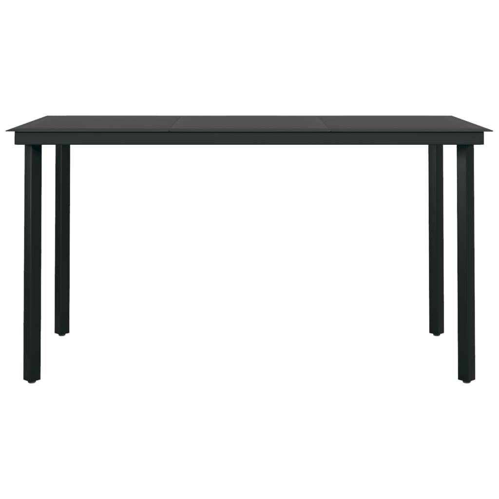 Ensemble Repas 6P 140cm Rotin Creux PVC et Acier Noir – ComfortXL Outdoor Living - Image 6