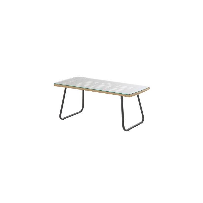Hesperide - Salon de jardin "Lambada" sésame avec table basse rectangulaire 4 places en acier traité époxy Hespéride - Image 7