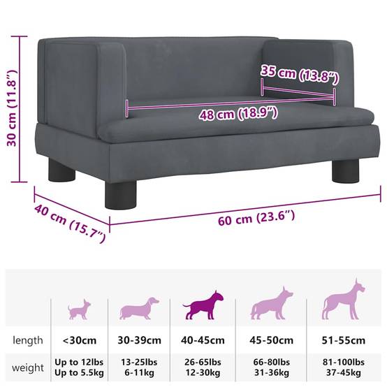 PANGIVO - Lit pour chien velours gris foncé 60 x 40 x 30 cm - PANGIVO - Image 7