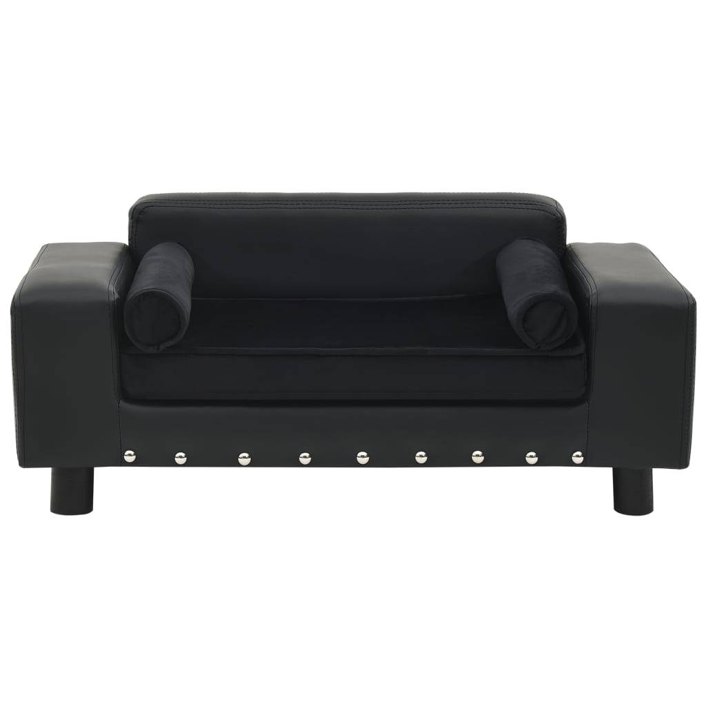 Vidaxl - Canapé pour chien Noir 81x43x31 cm Peluche et similicuir vidaXL 170954 - Image 10