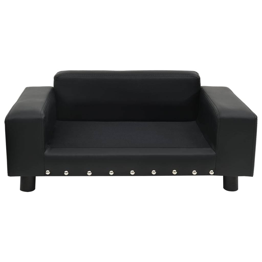 Vidaxl - Canapé pour chien Noir 81x43x31 cm Peluche et similicuir vidaXL 170954 - Image 2