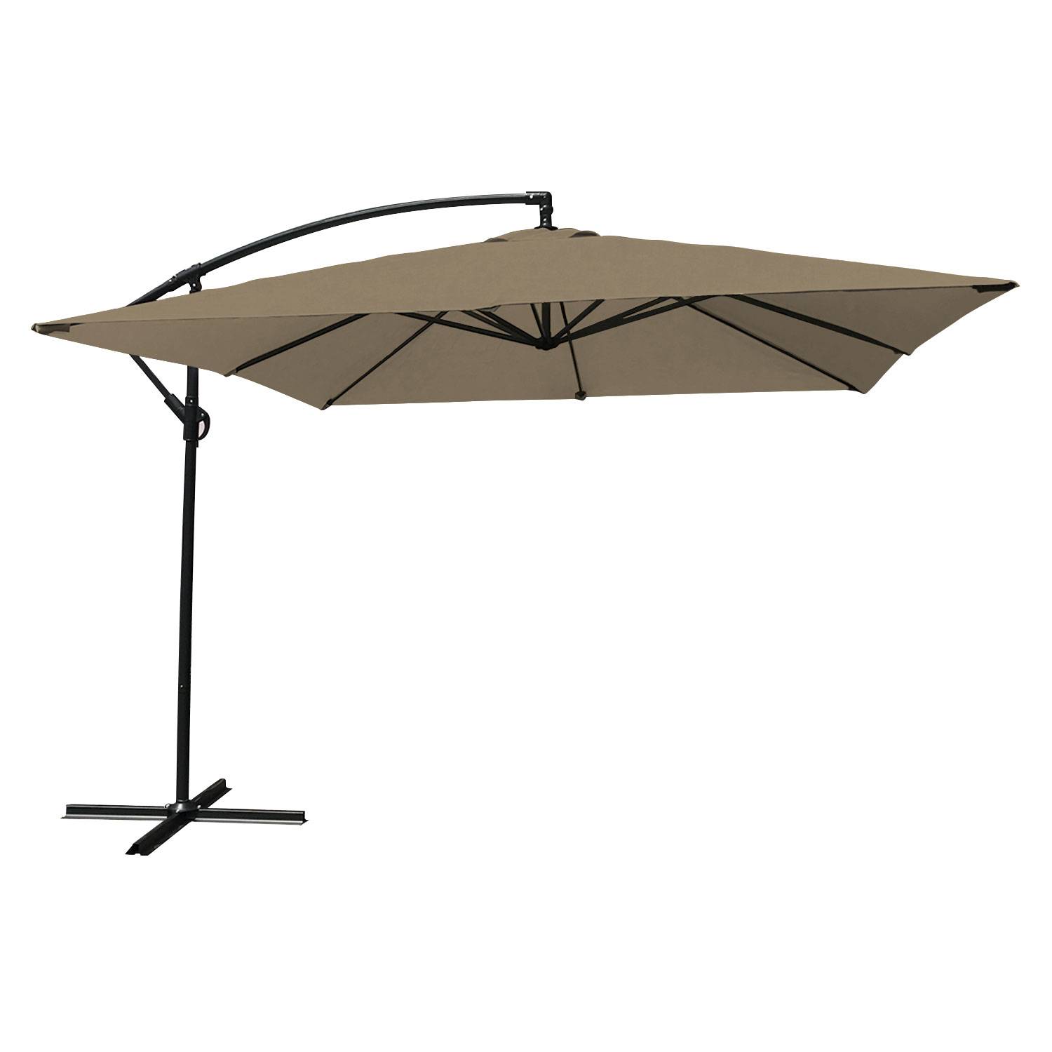Parasol déporté MOLOKAI carré 2,7x2,7m taupe - HAPPY GARDEN - Image 1