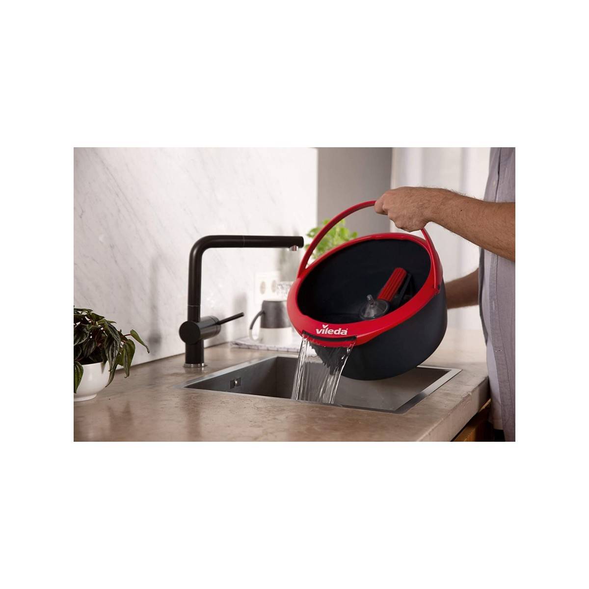 Balai laveur Vileda Spin & Clean Essorage sans effort par simple activation du manche Chiffon lavable en machine - Image 2