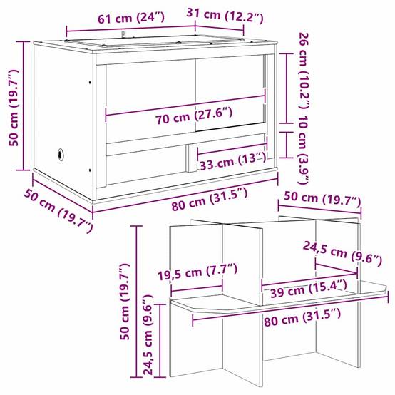 Vidaxl - Terrarium Marron 80 x 50 x 100 cm OSB vidaXL 3397886 - Image 3