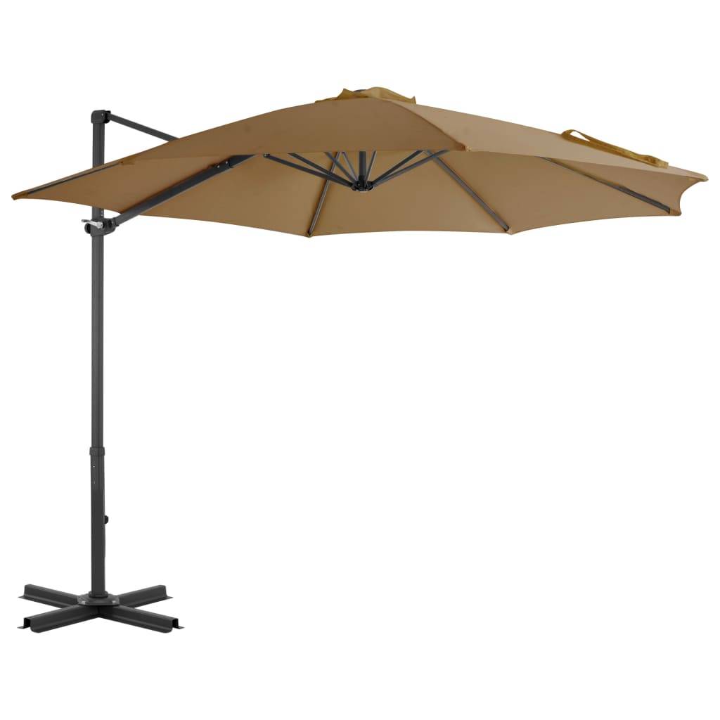 Helloshop26 - Parasol avec base portable diamètre 3 m taupe - Image 2