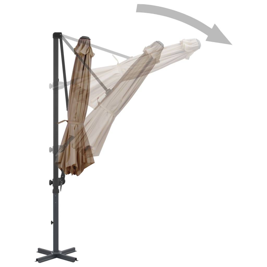 Helloshop26 - Parasol avec base portable diamètre 3 m taupe - Image 4