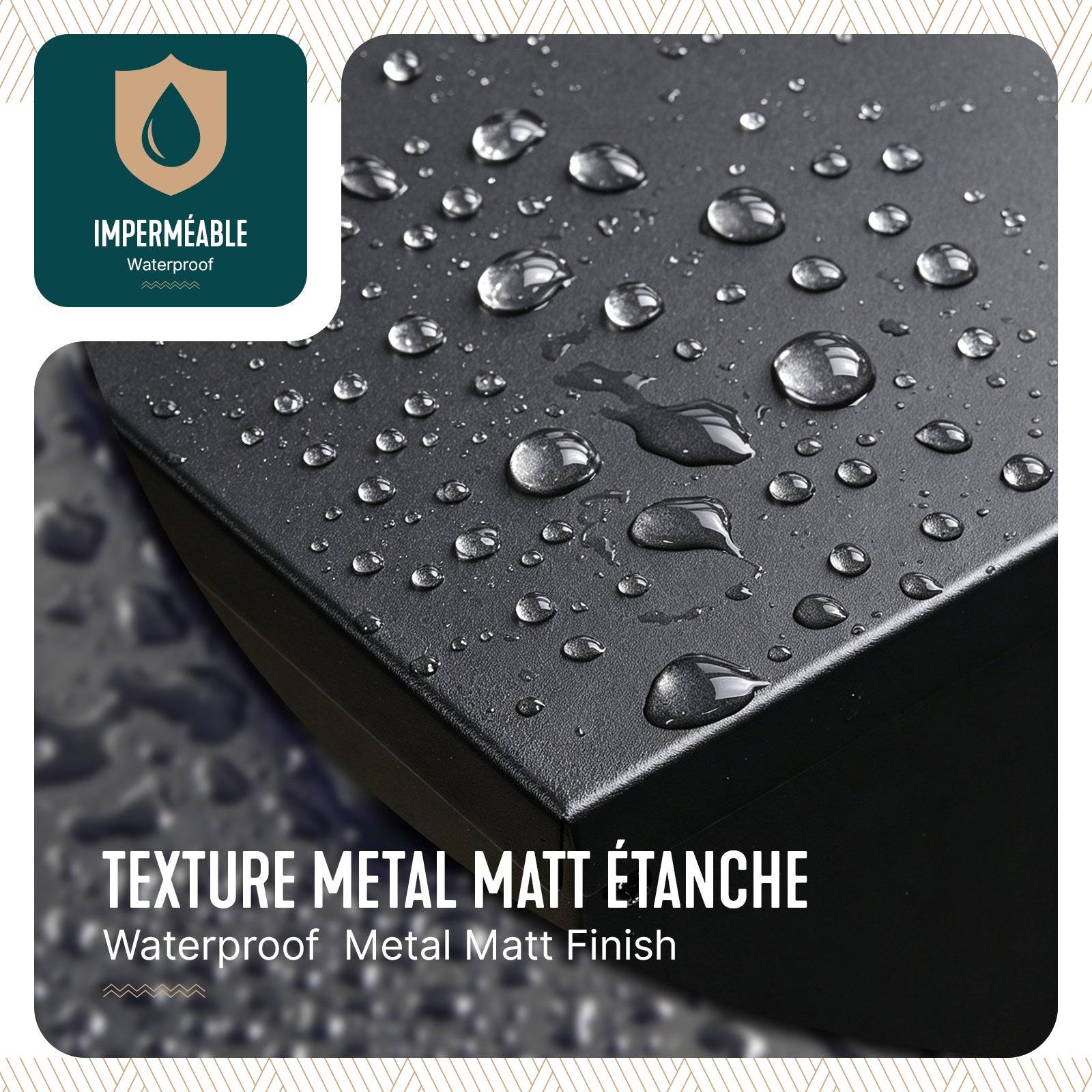 Vounot - Réservoir à granulés avec roulettes 45kg - 36x36x76cm - rangement à pellets en métal - noir - VOUNOT® - Image 7