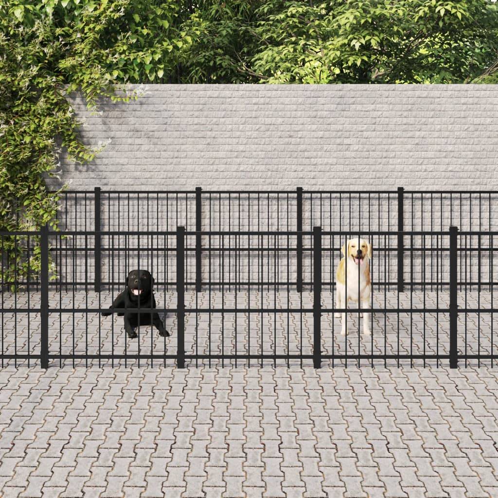 Vidaxl - Chenil d'extérieur pour chiens Acier 28,23 m² vidaXL 3124623 - Image 1