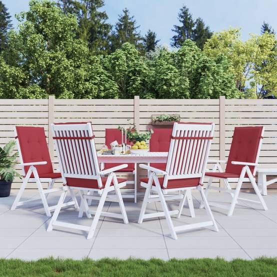 PANGIVO - Lot de 6 coussins de chaise à dossier haut polyester bordeaux 120 x 50 x 3 cm - PANGIVO - Image 1