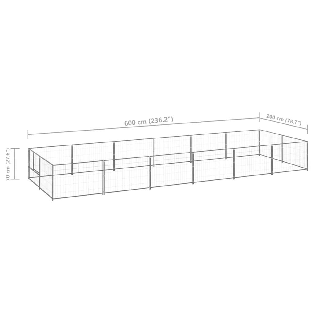 Vidaxl - Chenil Argenté 12 m² Acier vidaXL 3082122 - Image 3