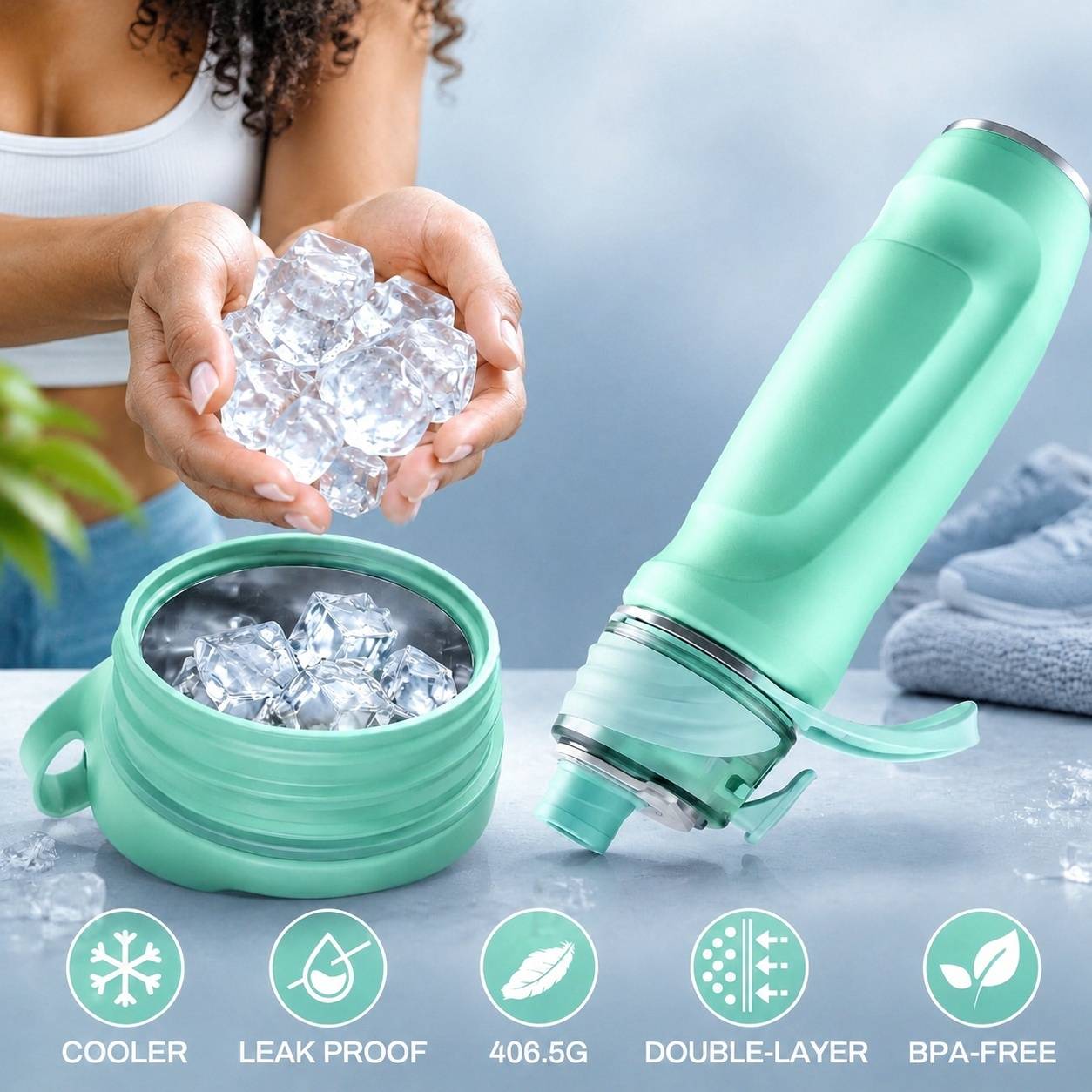 Bouteille Isotherme Acier Inoxydable Double Parhal à Buse Spray Intégrée Hydratation Sport Outdoor - Image 5