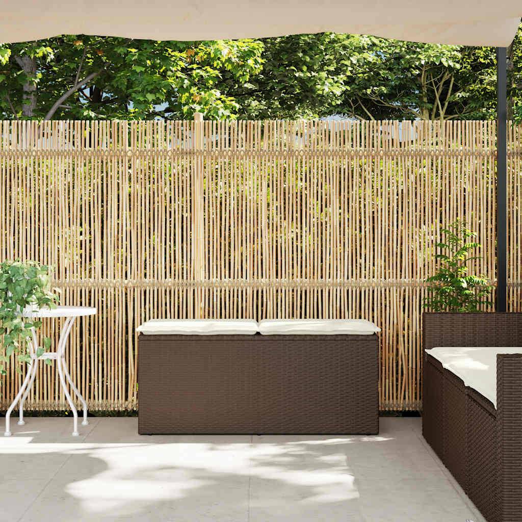Banc de jardin - Banc Extérieur - Banquette avec coussin marron 110x40x44 cm résine tressée - Image 3