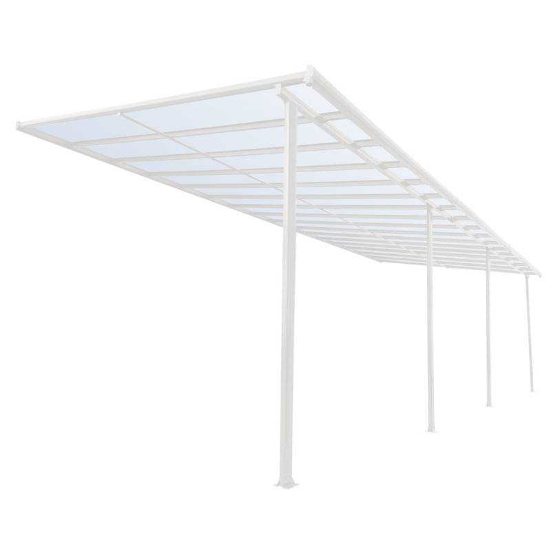 X-Metal - Pergola adossée aluminium blanc 32 m² toiture polycarbonate 8mm X-Metal - Image 3