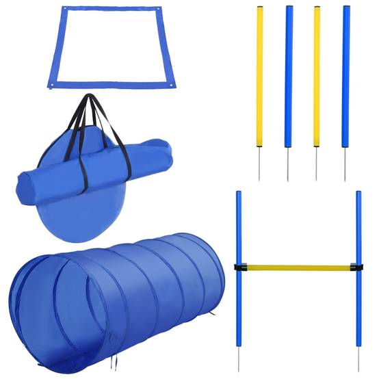Kit Agility Chien Polyester Parcours Obstacles Réglable 5 Pièces Jaune - ComfortXL Outdoor Living - Image 2