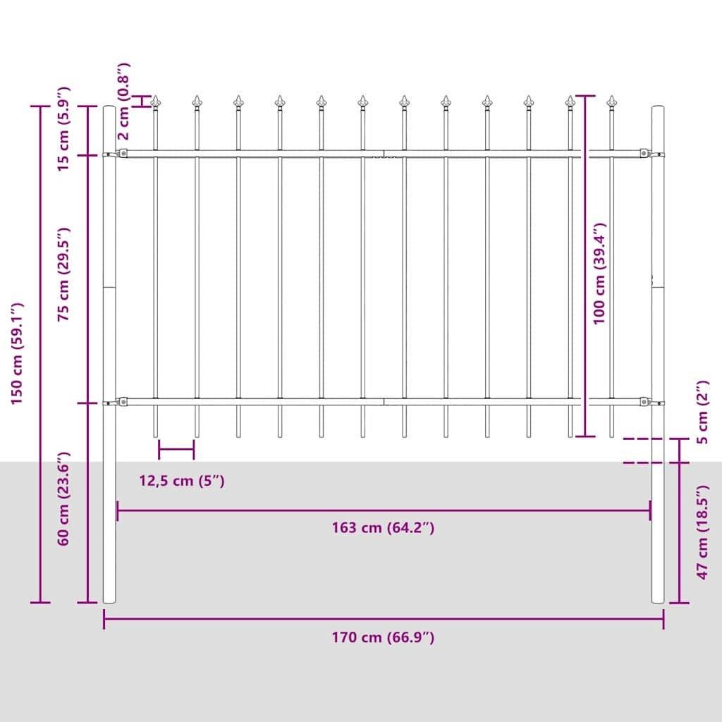 Maison Chic - Clôture de jardin - Panneau de clôture - Palissade Blanc 3,4 x 1 m Acier peint par poudre g483 - Image 7
