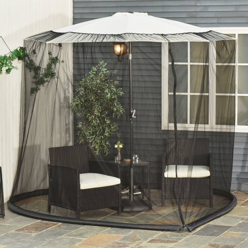 Moustiquaire parasol jardin tissu Oxford protection insectes Ø3xH2,3m noir - ComfortXL Outdoor Living - Image 1