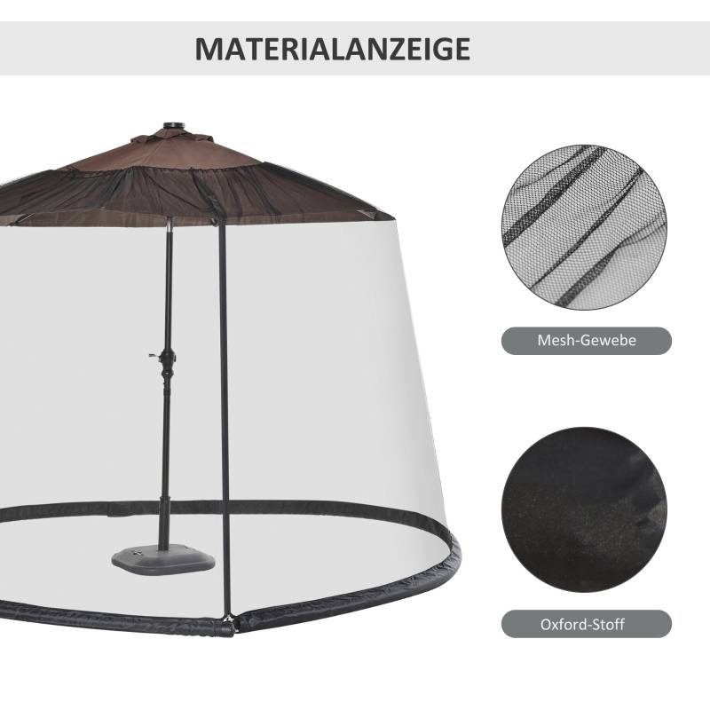 Moustiquaire parasol jardin tissu Oxford protection insectes Ø3xH2,3m noir - ComfortXL Outdoor Living - Image 5