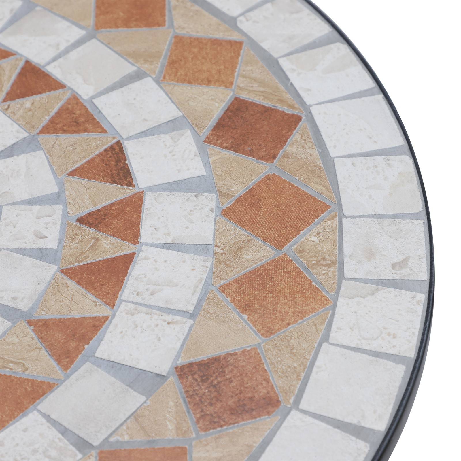 Table de jardin ronde en mosaïque de céramique pour terrasse ou balcon, Φ60x71cm - Image 9