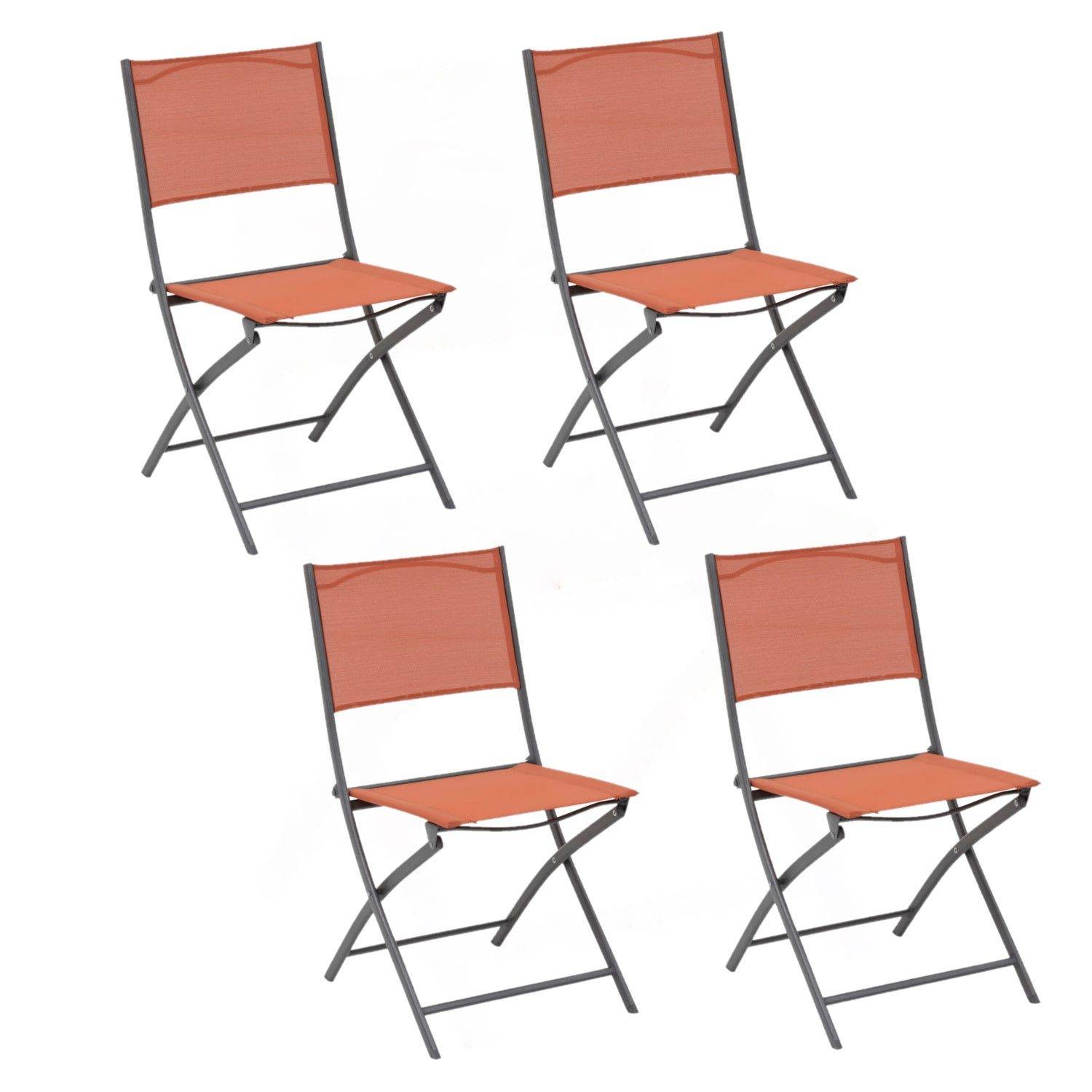 Sans Marque - Lot de 4 Chaises de jardin pliables Modula - Toilinux - Image 1