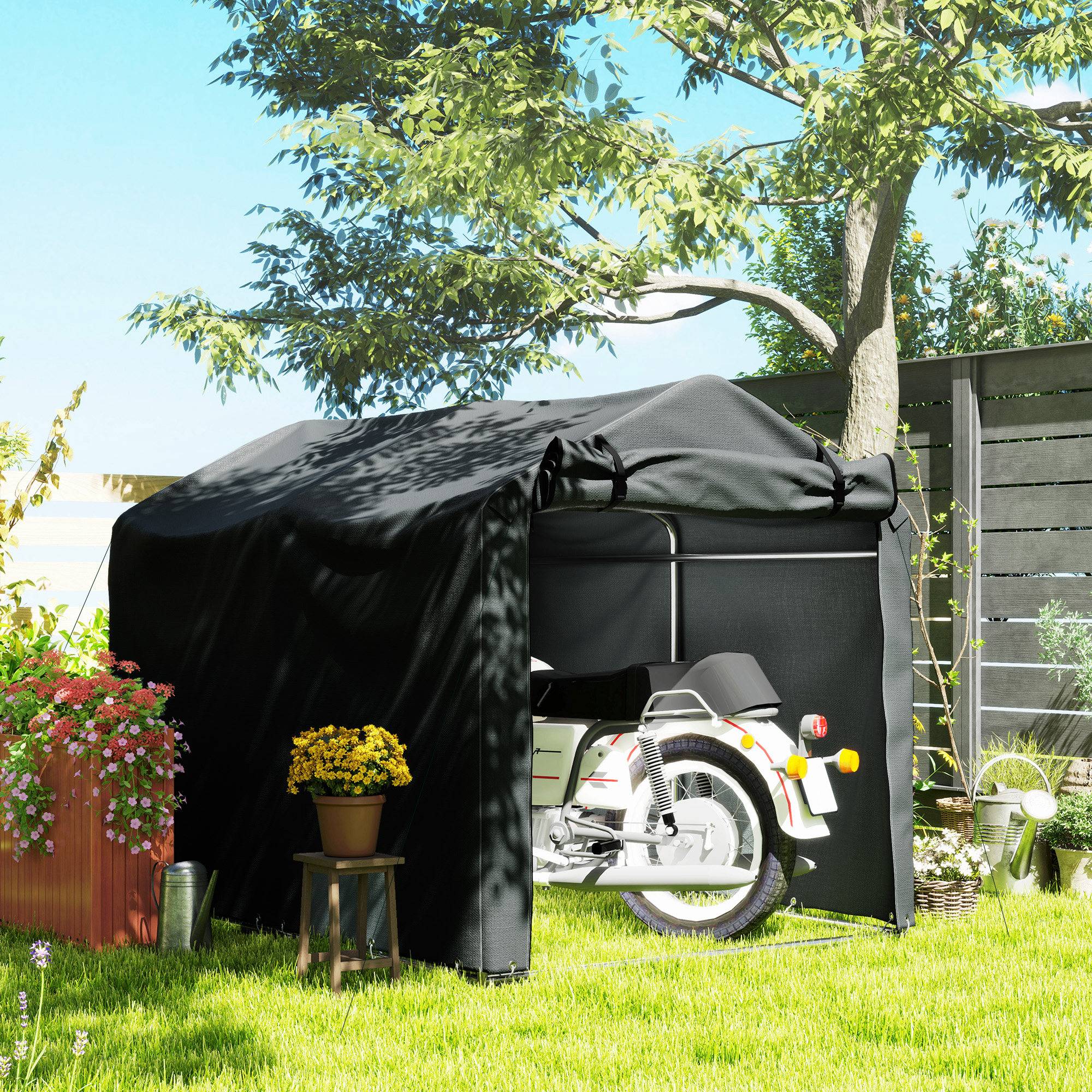 Abri Vélo Extérieur 2 x 1,6 x 1,65 m Cadre Métal Galvanisé Imperméable Résistant aux UV - Image 3