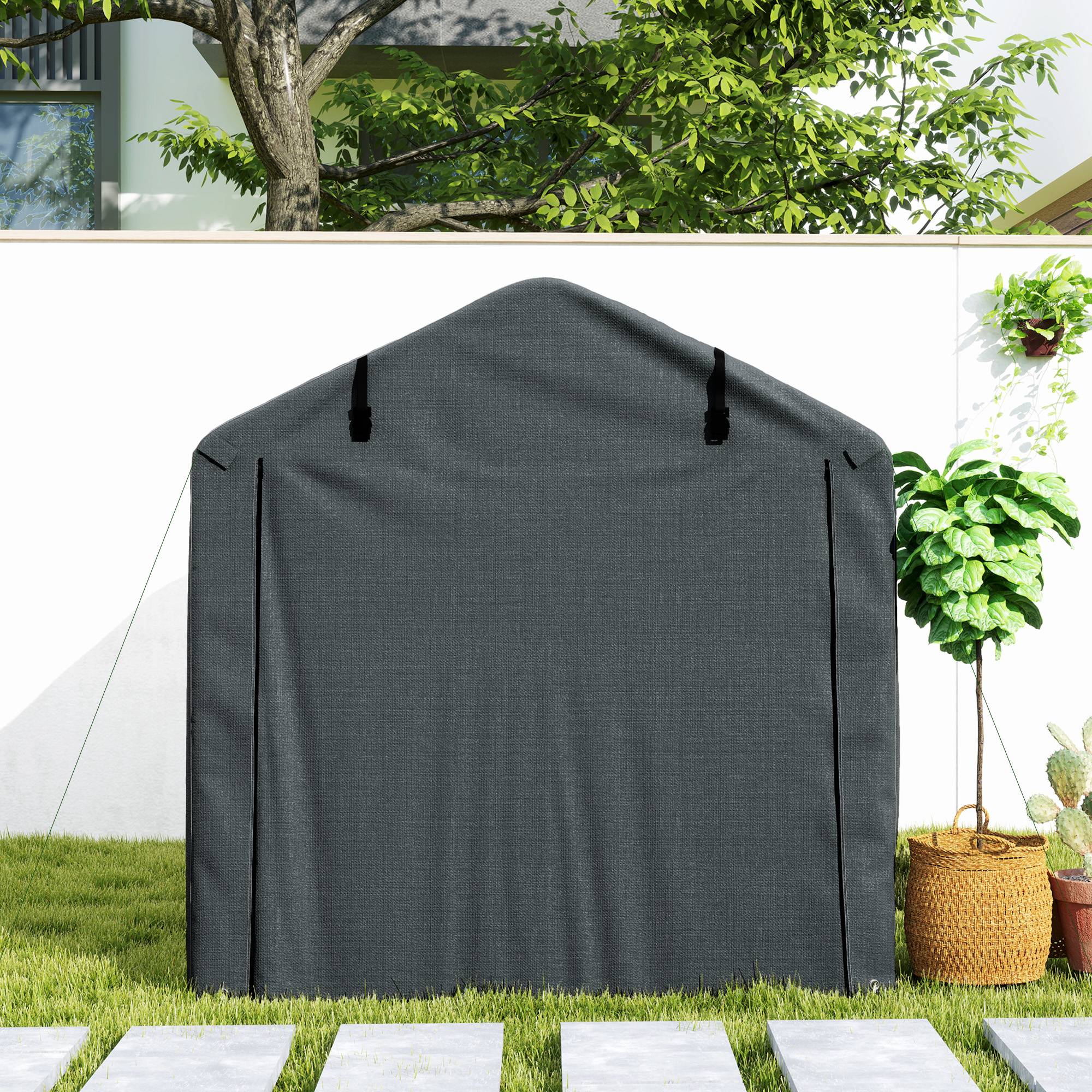 Abri Vélo Extérieur 2 x 1,6 x 1,65 m Cadre Métal Galvanisé Imperméable Résistant aux UV - Image 10