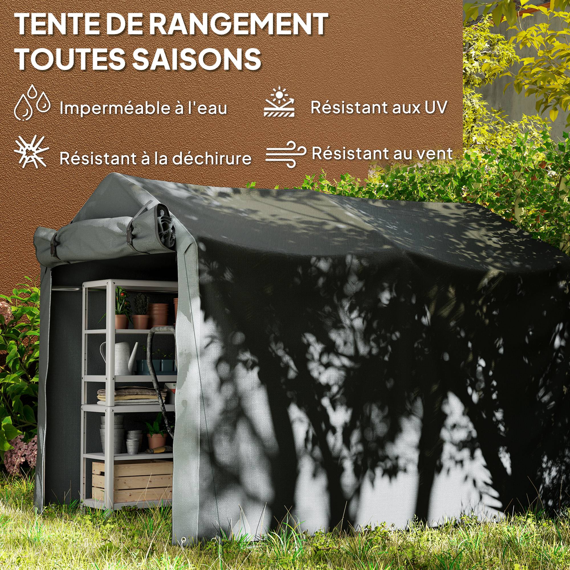 Abri Vélo Extérieur 2 x 1,6 x 1,65 m Cadre Métal Galvanisé Imperméable Résistant aux UV - Image 6