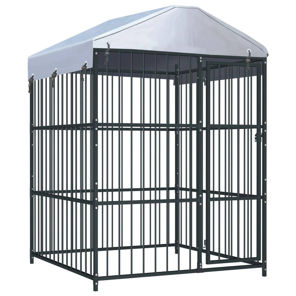 Helloshop26 - Chenil extérieur cage enclos parc animaux chien d'extérieur avec toit pour chiens 150 x 150 x 210 cm - Image 1