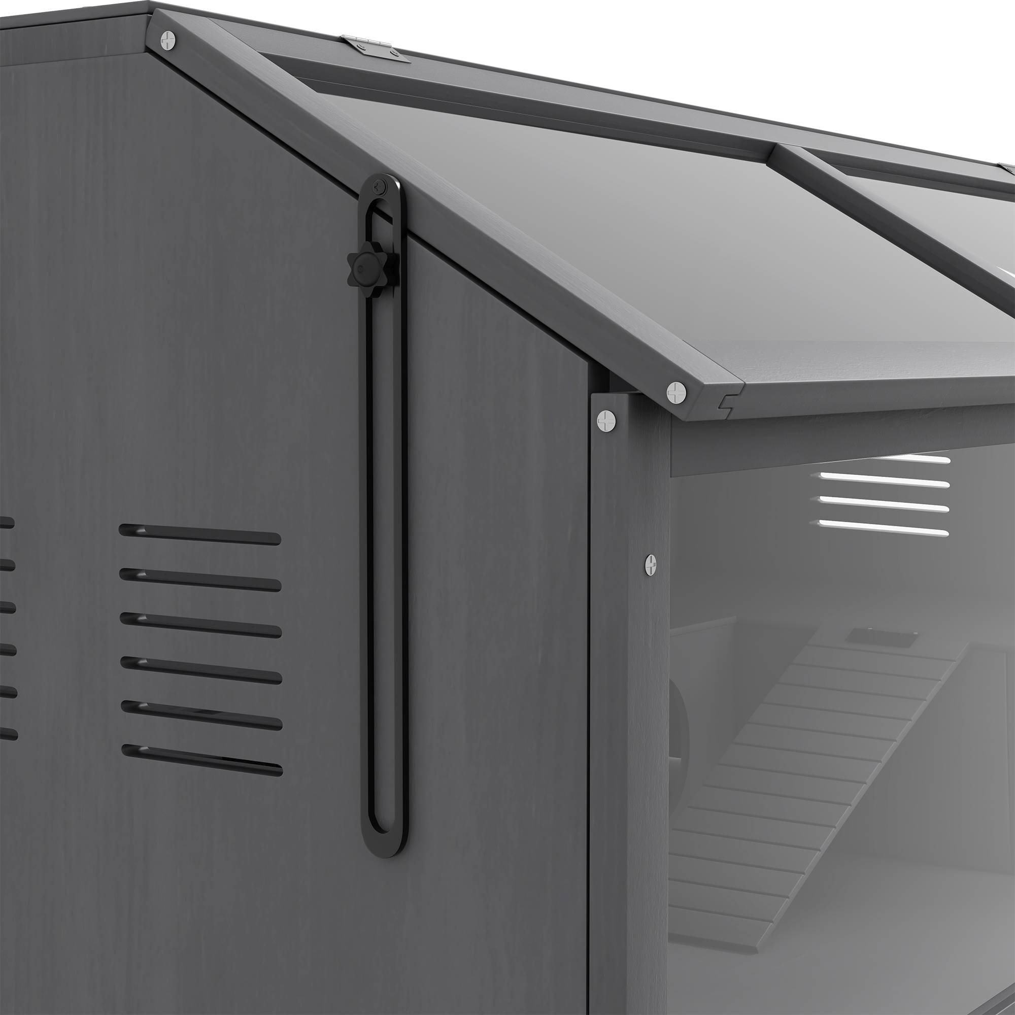 Cage Hamster Bois 100cm Habitat Rongeur Équipé Toit Ouvrant Gris Foncé - ComfortXL Pet Living - Image 7