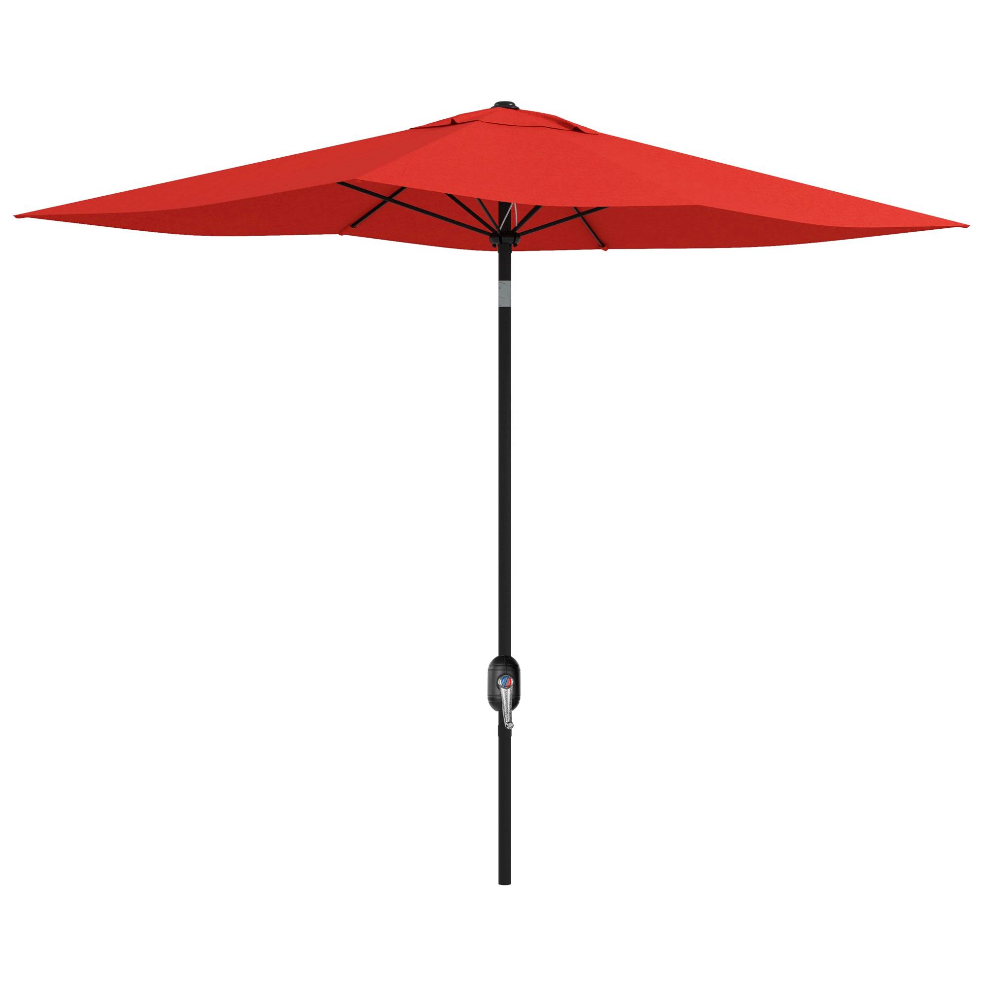 Parasol rectangulaire inclinable 2x3 m avec manivelle polyester - 290x200x248cm Aluminium Rouge fr352 - Image 2