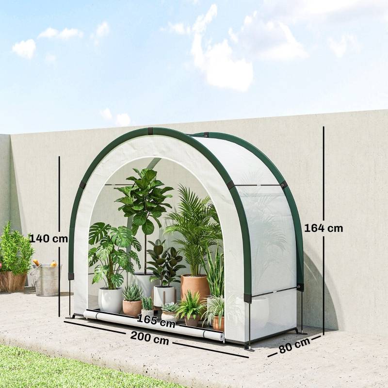 Serre Pliable Polyéthylène pour Balcon et Terrasse Protection Plantes 200x80x164cm Vert - ComfortXL Outdoor Living - Image 3