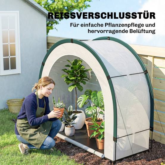 Serre Pliable Polyéthylène pour Balcon et Terrasse Protection Plantes 200x80x164cm Vert - ComfortXL Outdoor Living - Image 8