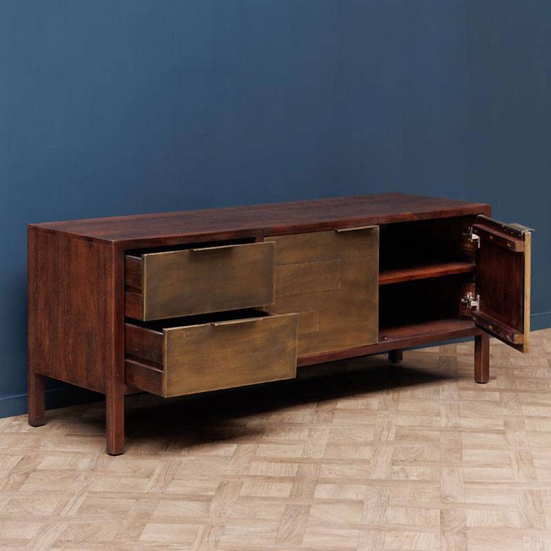 Buffet 2 portes 2 tiroirs Saïgon 56x140x44cm - Image 3