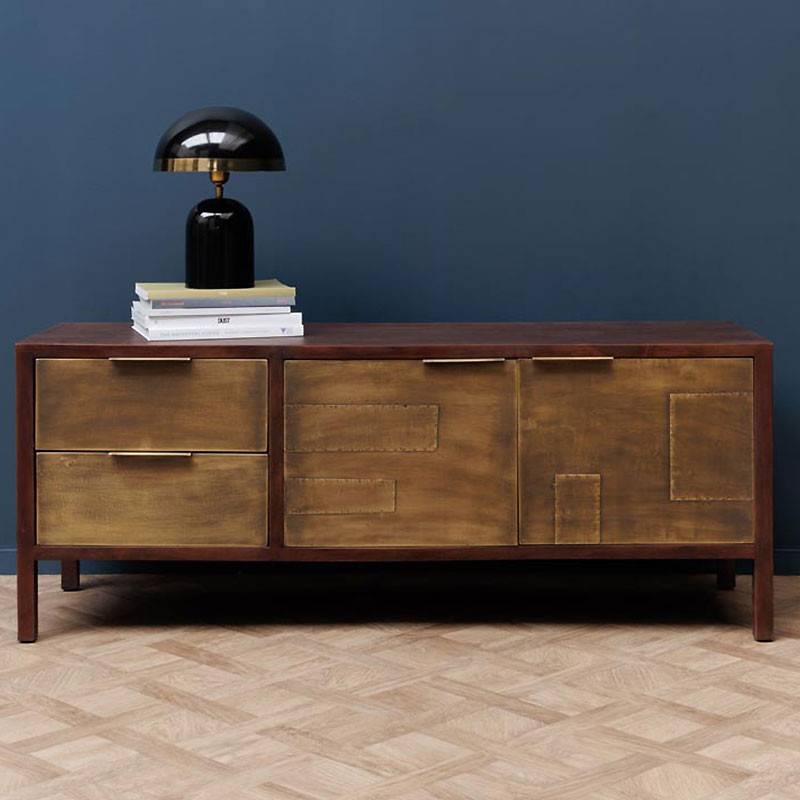 Buffet 2 portes 2 tiroirs Saïgon 56x140x44cm - Image 1