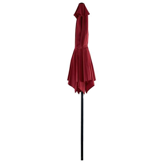 Parasol droit HAPUNA rond 2,70m de diamètre rouge - HAPPY GARDEN - Image 3