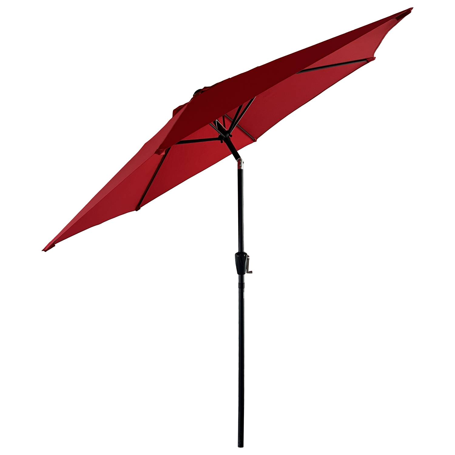 Parasol droit HAPUNA rond 2,70m de diamètre rouge - HAPPY GARDEN - Image 4