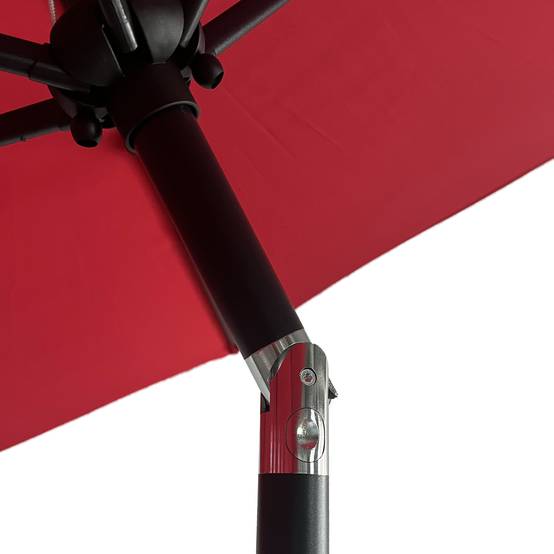 Parasol droit HAPUNA rond 2,70m de diamètre rouge - HAPPY GARDEN - Image 6