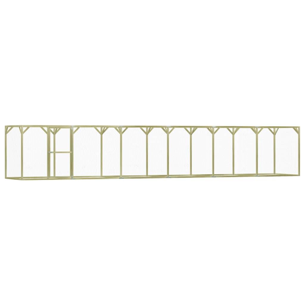Poulailler 1,5 x 9 x 1,5 m pinède imprégnée - Image 1