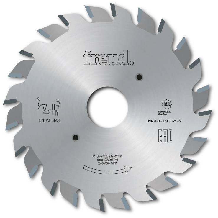 Lame d'inciseur extensible standard FREUD - Ø125 2,8-3,6 AL20 Z12+12 - F03FS02500 -LI16M FA3