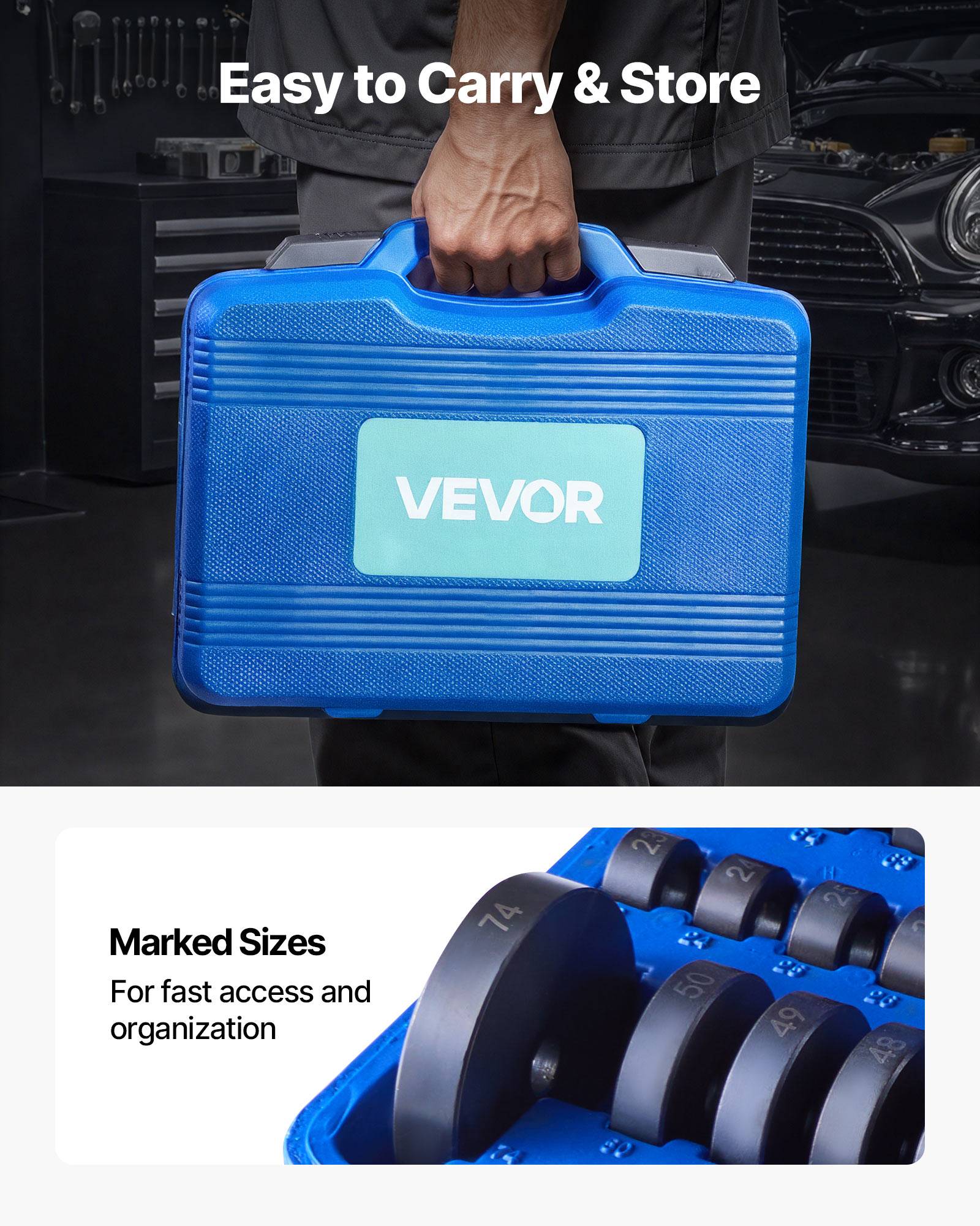 Vevor - Vevor Kit De Demontage Et Montage Joints Roulements Et Bagues Coffret 52+16pcs - Image 5