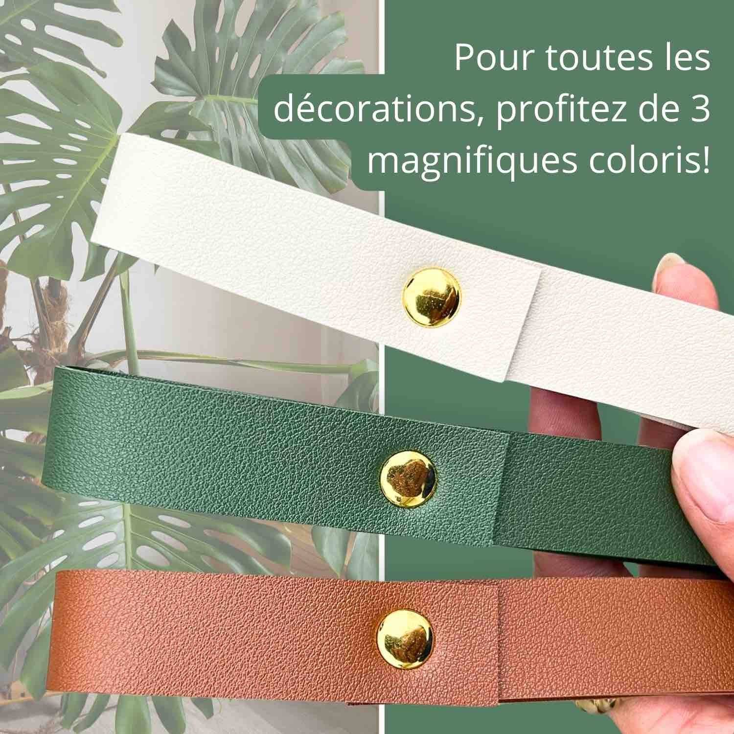 Suspension pour plantes en similicuir + crochet en métal offert ! - Blanc soie - Image 7