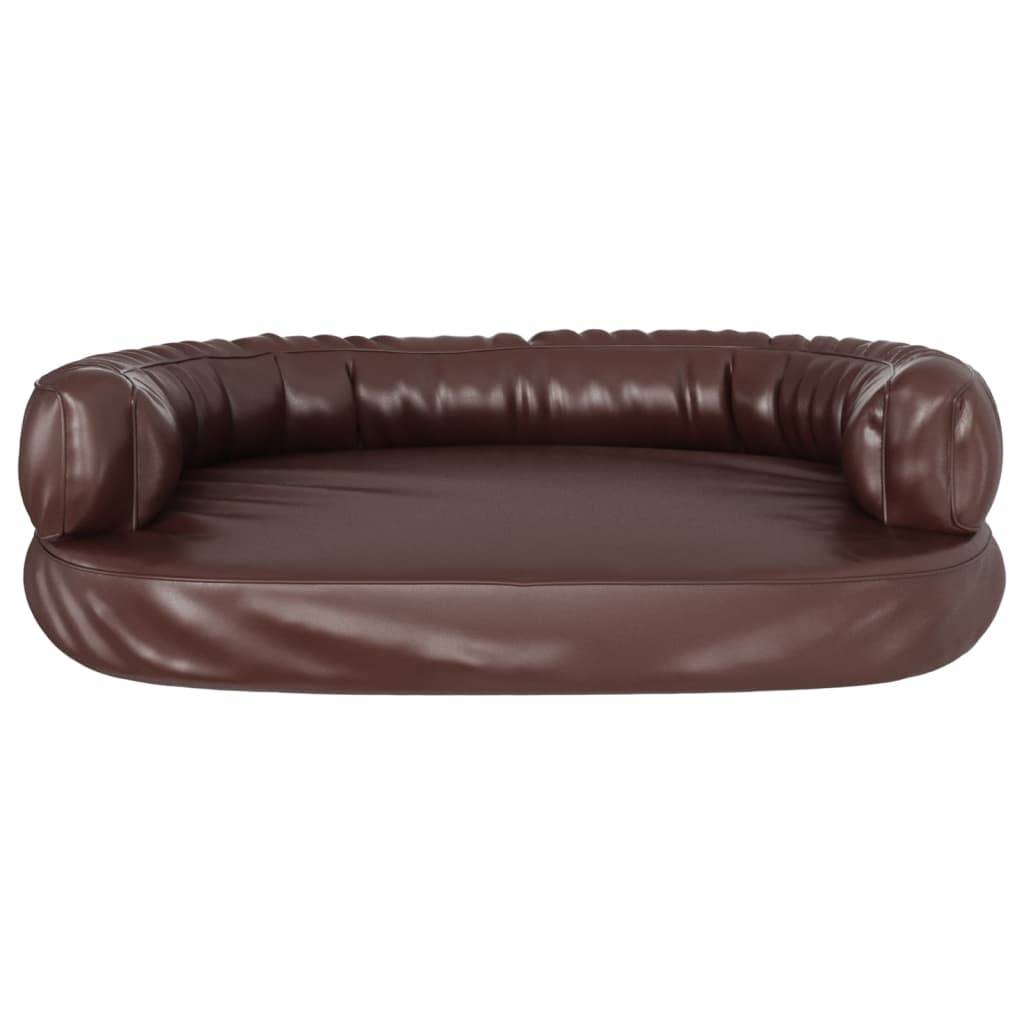 Vidaxl - Lit pour chien ergonomique Mousse Marron 75x53 cm Similicuir vidaXL 171320 - Image 5