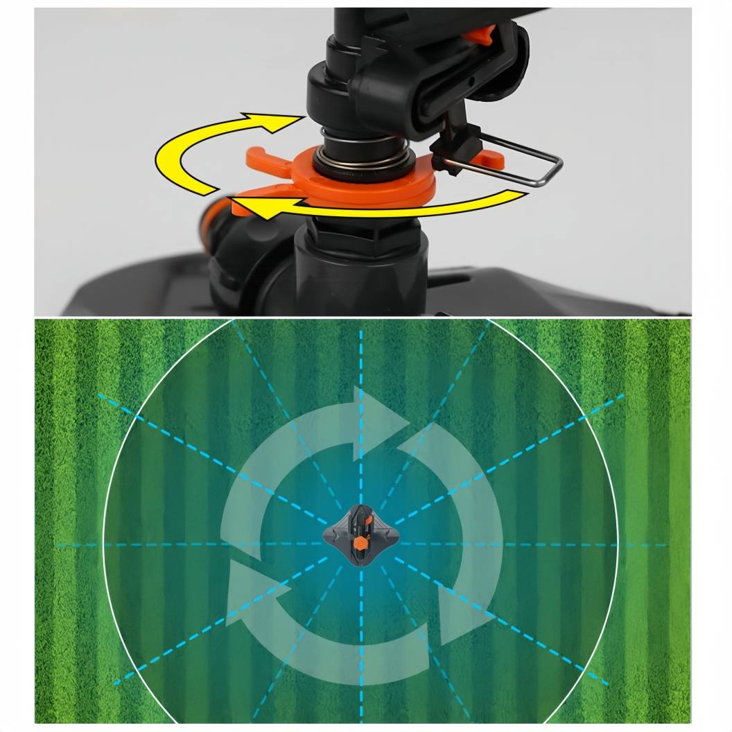 DtopbuyAge - Arroseur Automatique Rotatif Réglable 15-300° pour Jardin Jets Oscillants Directs Couverture 75 m² Économiseur Eau DtopbuyAge - Image 4