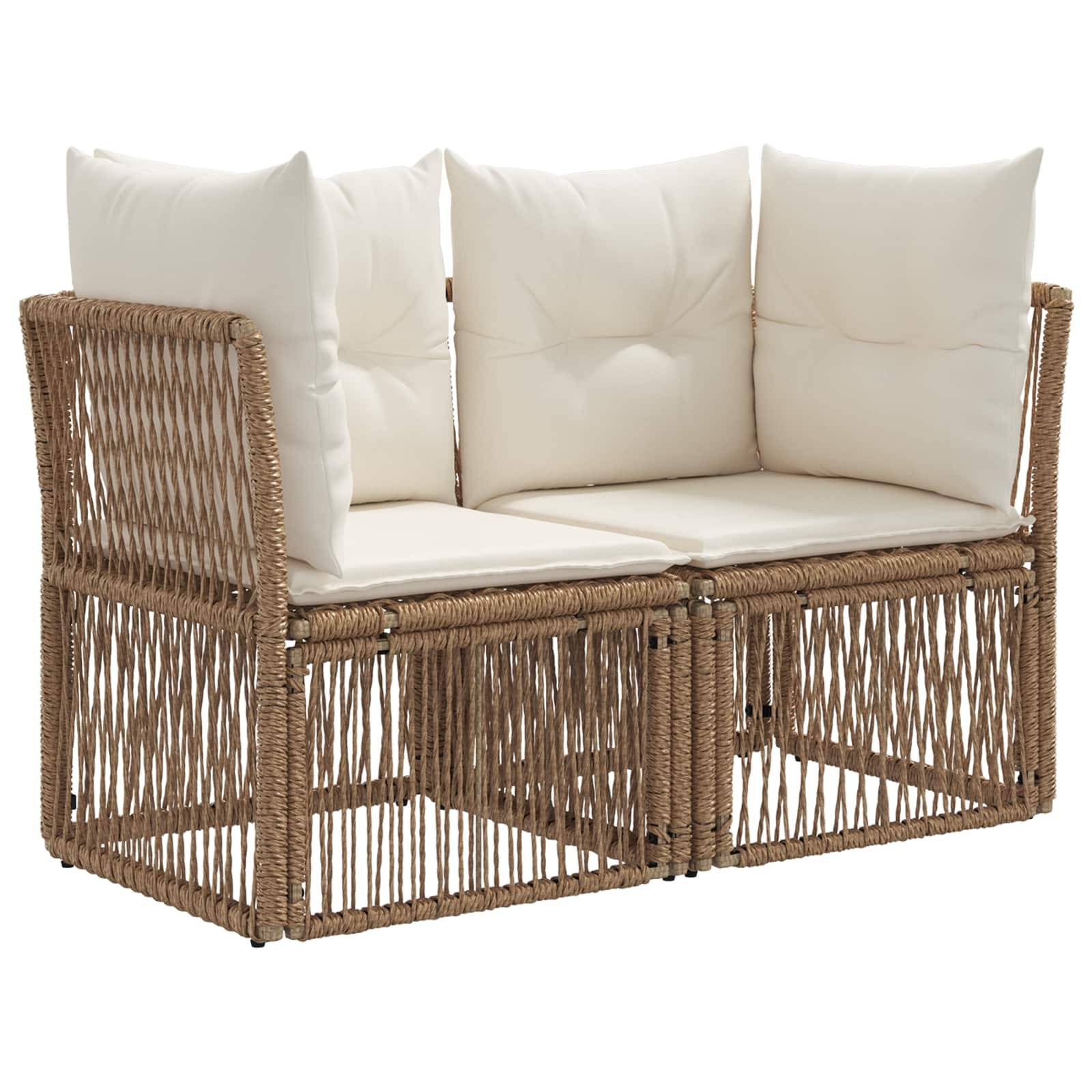 Vidaxl - Ensemble de canapé de jardin 4 pcs-Salons de jardin 4 place Beige polyrotin 608292 - Image 3