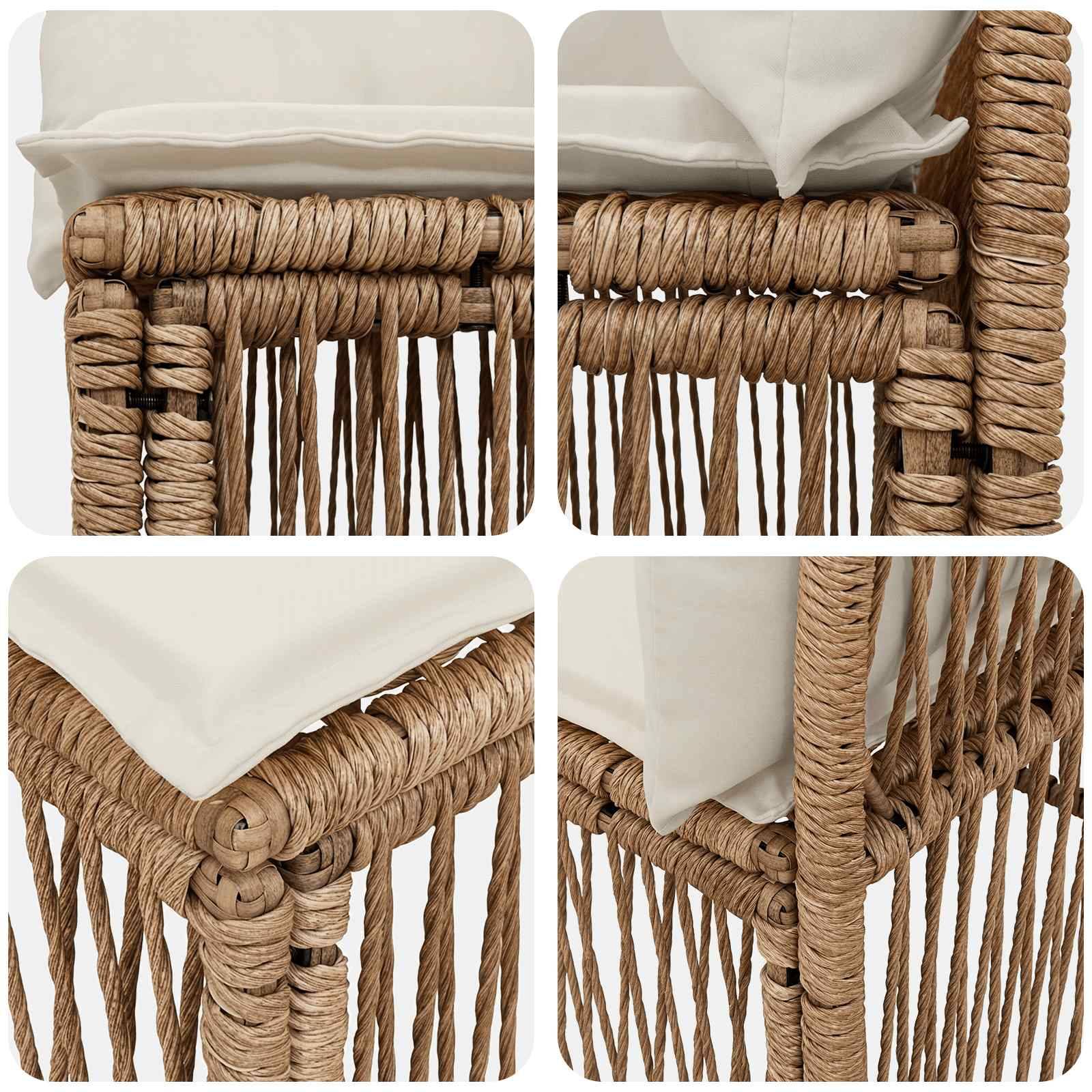 Vidaxl - Ensemble de canapé de jardin 4 pcs-Salons de jardin 4 place Beige polyrotin 608292 - Image 5