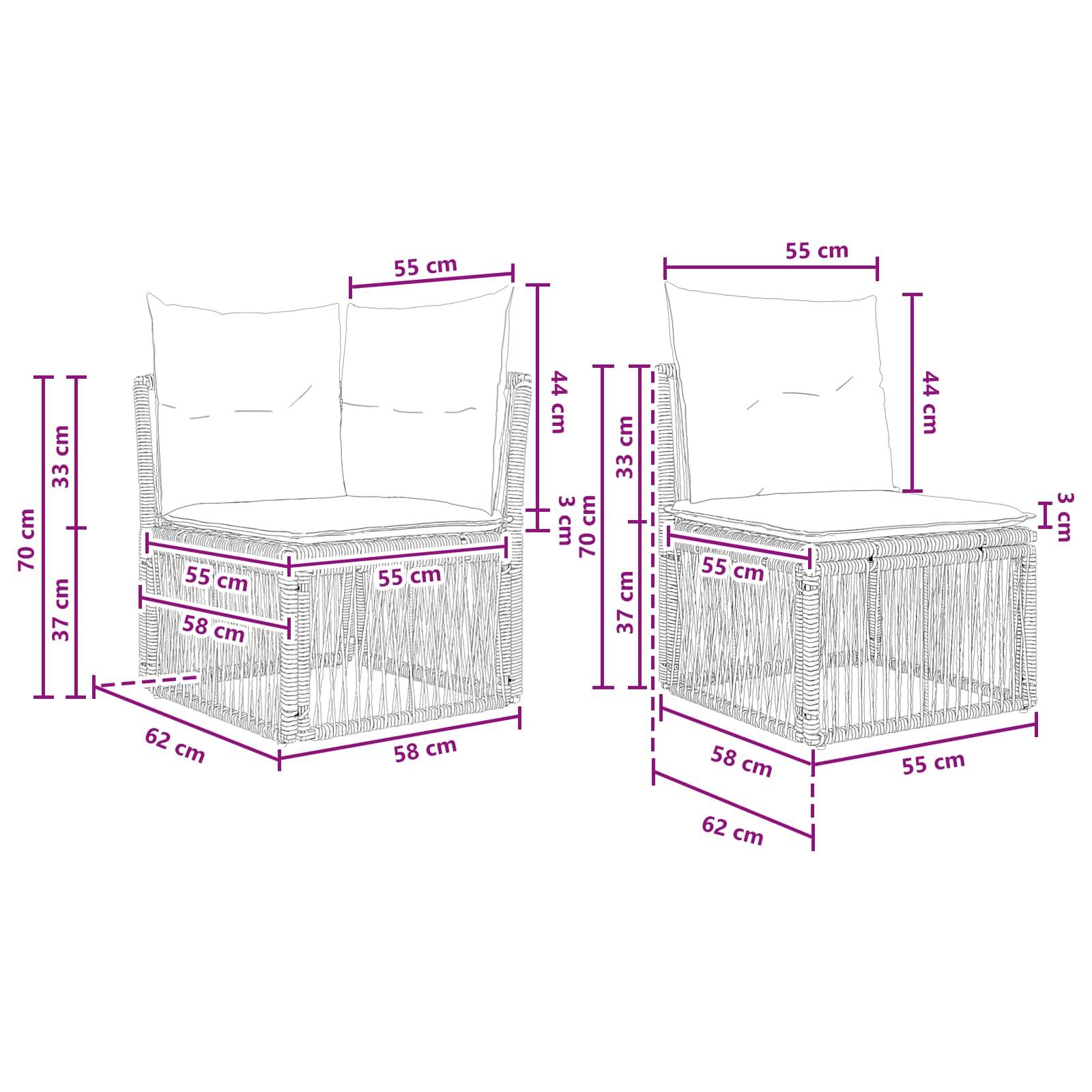 Vidaxl - Ensemble de canapé de jardin 4 pcs-Salons de jardin 4 place Beige polyrotin 608292 - Image 7