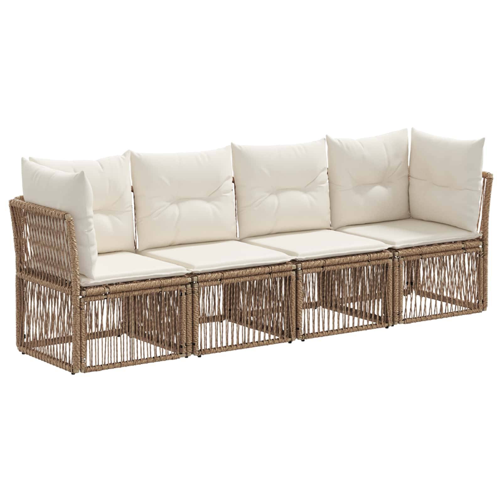 Vidaxl - Ensemble de canapé de jardin 4 pcs-Salons de jardin 4 place Beige polyrotin 608292 - Image 2